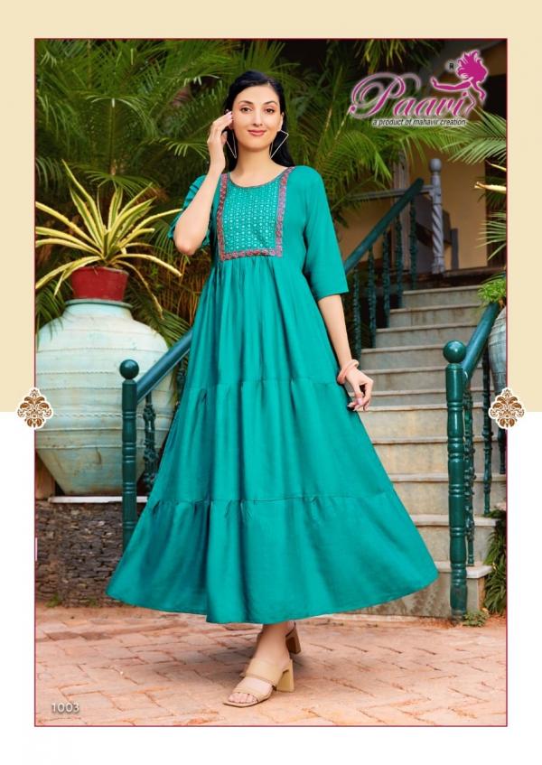 Paavi Rinaz Vol 2rayon Designer Long Anarkali Kurti Collection